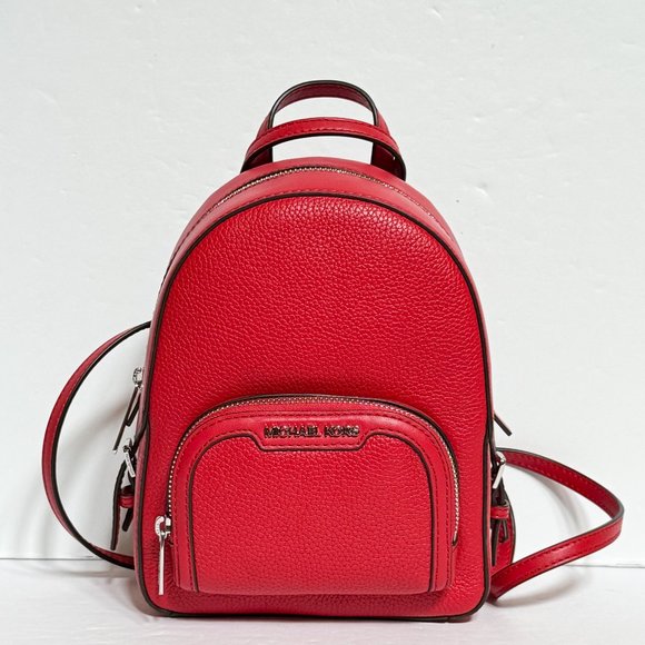 Michael Kors Jaycee XS MINI Convertible Zip Pocket Backpack Bright Red - Picture 14 of 14